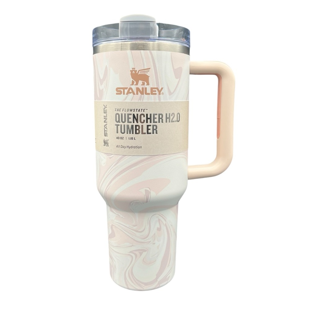 Stanley 40oz The Flowstate Rose Quartz Swirl Quencher Tumbler H2.O NIB